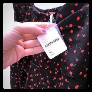 Cherry-printed Free People blouse, size med.